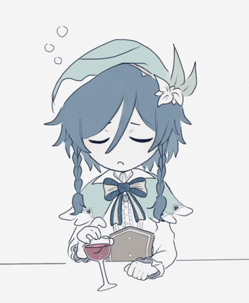 Lonely Venti Playing Wine Glass GIF