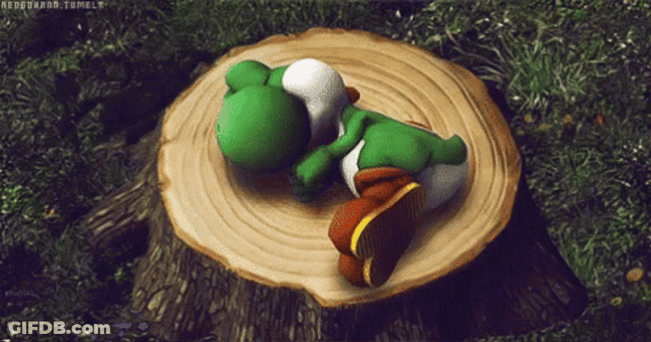 Lonely Yoshi Sleeping GIF