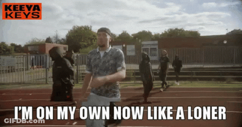 Loner Walking On Track GIF