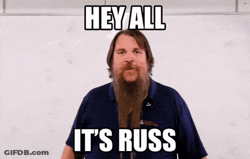 Long Beard Man Saying Hey All It's Russ GIF