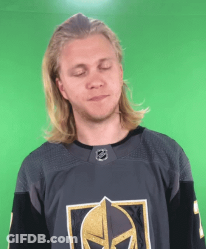 Long Blonde Hair Man In NHL Hockey Jersey GIF