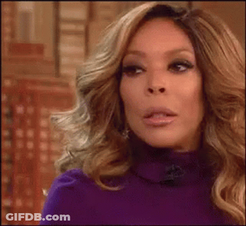 Long Blonde Woman In Purple Sweater Funny Face GIF