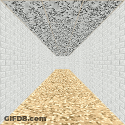 Long Brick Hallway With Marble Ceiling GIF