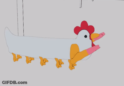 Long Chicken With Red Crest GIF