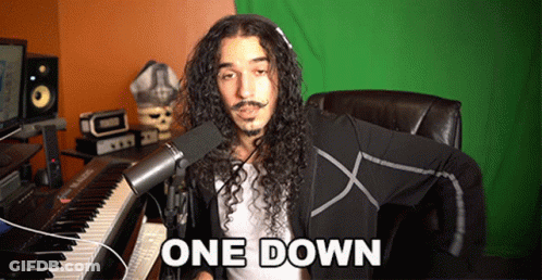 Long Curly Hair Man Keyboard Saying One GIF