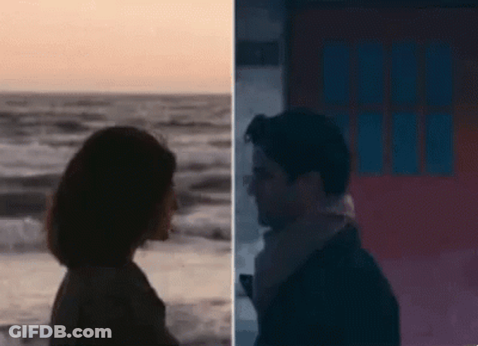 Long Distance Relationship Couple Kiss GIF