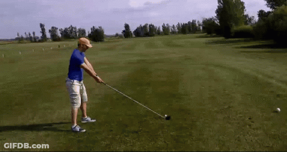 Long Golf Swing And A Miss GIF