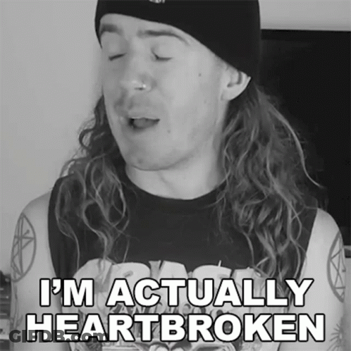 Long Hair Beanie Man Says I'm Heartbroken GIF