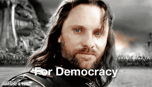 Long Hair Beard Man Saying For Democracy GIF