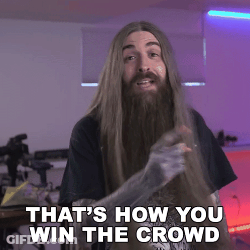 Long Hair Beard Man Saying That's How You Win The Crowd GIF
