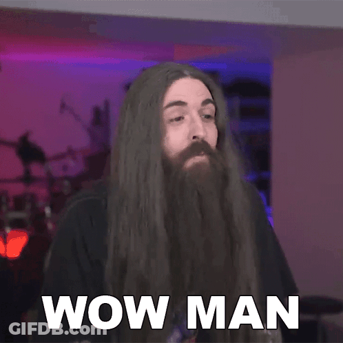 Long Hair Beard Man Surprised Saying Wow Man GIF
