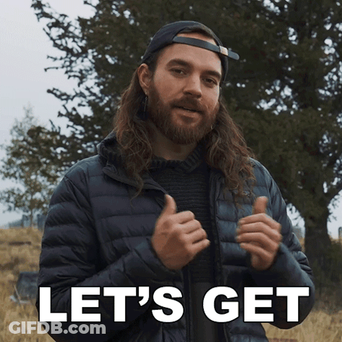 Long Hair Beard Man Thumbs Up Let's Get GIF