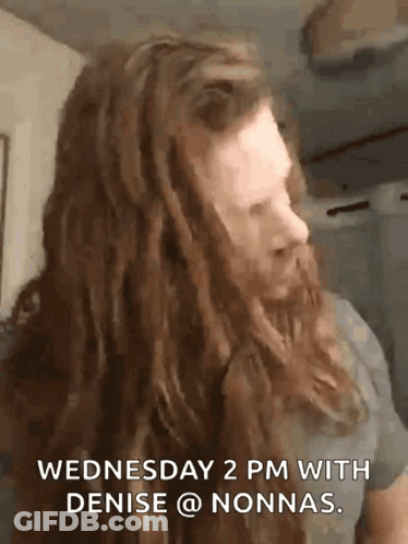 Long Hair Beard Man Wednesday 2 PM With Denise Nonnas GIF