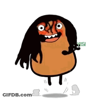 Long Hair Cartoon Character Jumping Saying Yes GIF