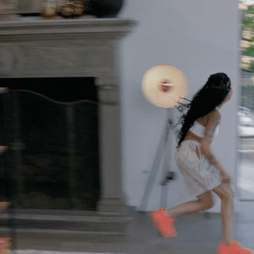 Long Hair Girl Running Meme GIF