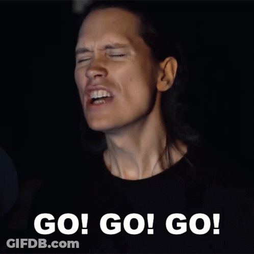 Long Hair Man Making Funny Face Saying Go Go Go GIF