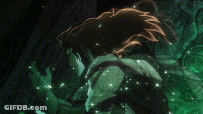 Long Hair Person Surrounded By Green Lights GIF