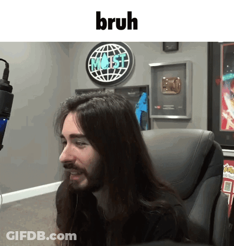 Long Haired Bearded Man At Microphone Bruh GIF