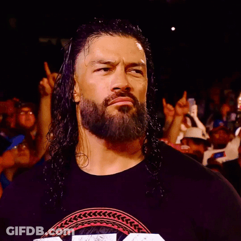 Long Haired Bearded Man Black Shirt WWE GIF