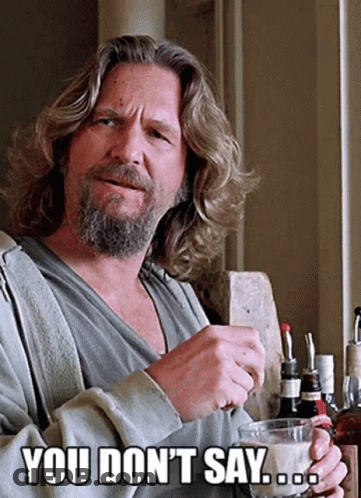Long-Haired Bearded Man Holding Coffee Says You Don't Say GIF