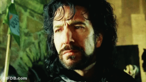 Long Haired Bearded Man Holding Freedom Flag GIF