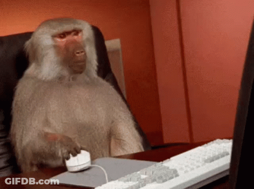 Long-Haired Bearded Man Holding Pen Saying Click GIF