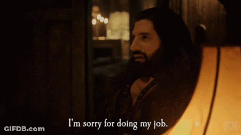 Long Haired Bearded Man I'm Sorry For Doing My Job GIF