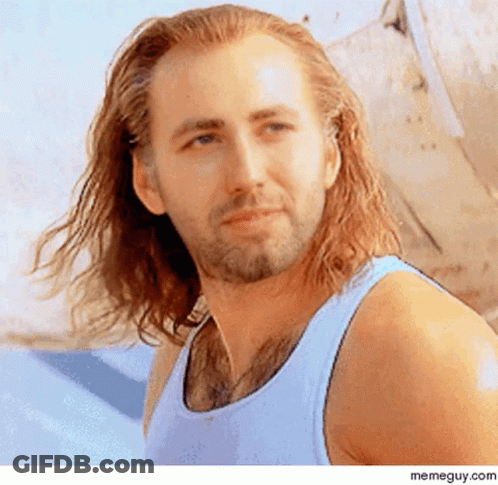 Long Haired Bearded Man In Tank Top GIF
