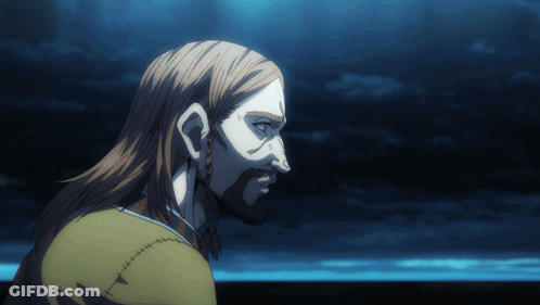 Long-Haired Bearded Man Looking Into Distance GIF