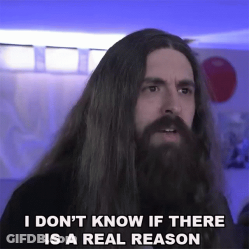 Long Haired Bearded Man Says I Don't Know Reason GIF
