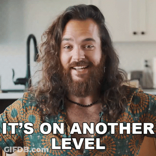 Long Haired Bearded Man Smiling It's On Another Level GIF