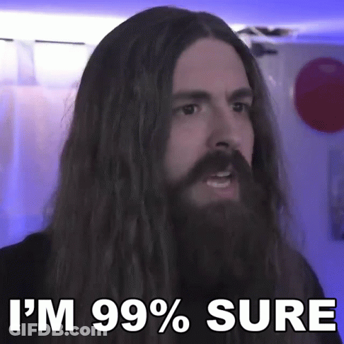 Long Haired Bearded Man With I'm 99% Sure GIF