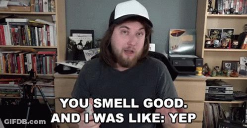 Long Haired Bearded Man You Smell Good Yep GIF