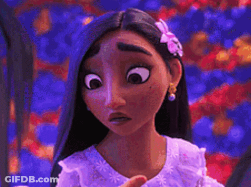 Long-Haired Cartoon Girl With Flower Making Funny Face GIF
