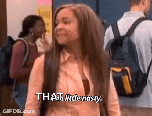Long Haired Girl Saying That Little Nasty GIF