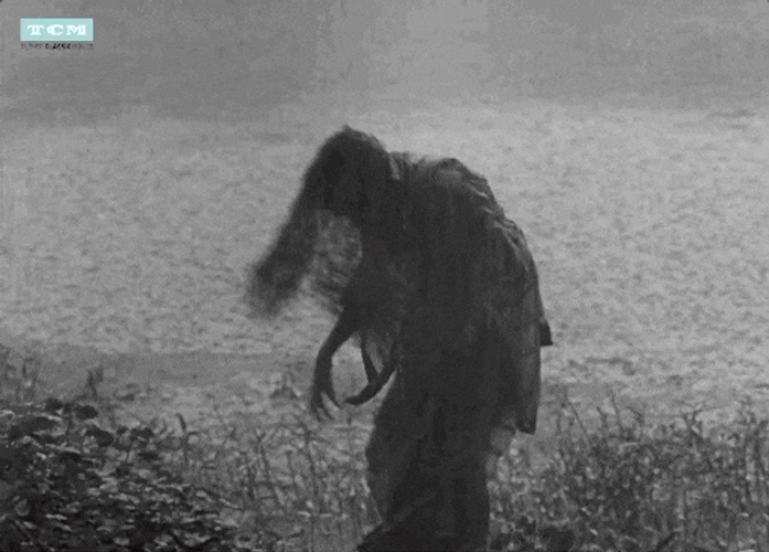 Long Haired Lady Spinning Around Monsoon Rain GIF