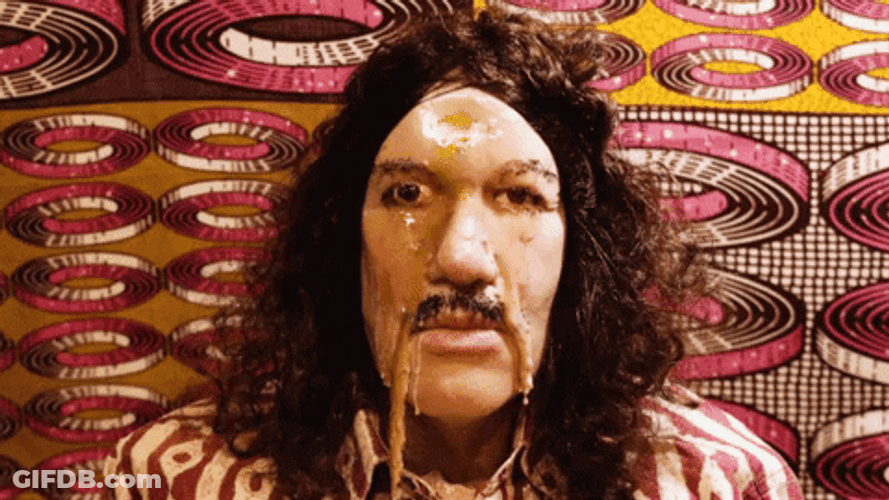 Long-Haired Man Face Melt GIF