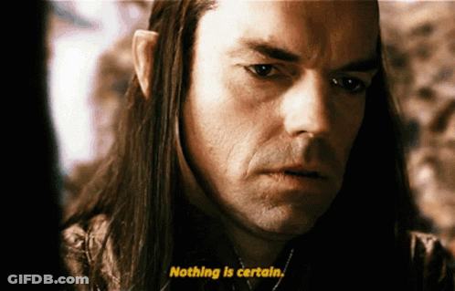 Long-Haired Man Says Nothing Is Certain In Yellow GIF