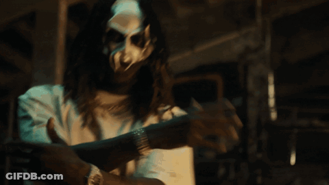Long Haired Man With Mask And Watch GIF
