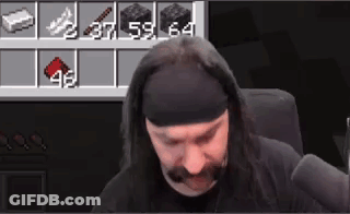Long Haired Mustache Man At Microphone Minecraft GIF