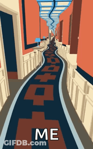Long Hallway With Me GIF
