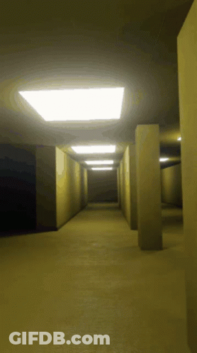 Long Hallway With Square Light GIF