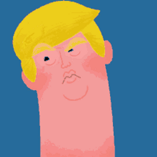 Long Head Neck Donald Trump Cartoon GIF