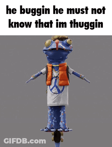 Long Tongue Cartoon He Buggin Im Thuggin GIF