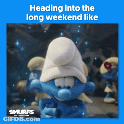 Long Weekend Smurfs Flipping Out GIF