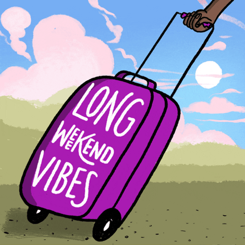 Long Weekend Vibes Violet Luggage GIF