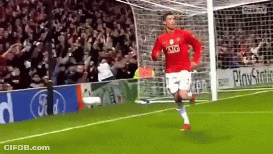 Longest Knee Slide Ronaldo Goal GIF