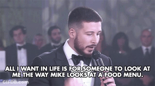 Look At Me The Way Mike Looks At Food Menu Friends GIF
