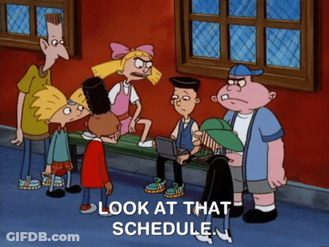 Look At That Schedule Hey Arnold GIF