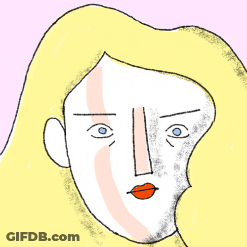 Look Away Animated Girl GIF